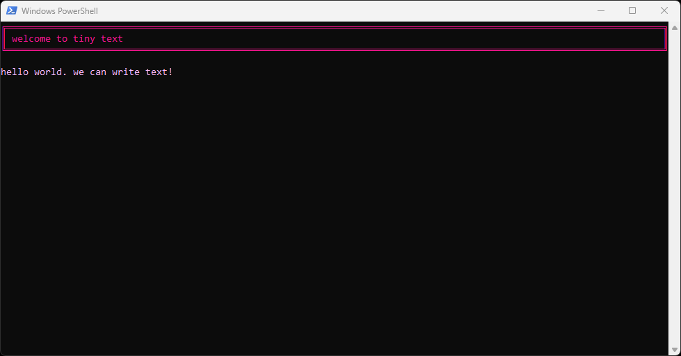 hello world. we can write text!